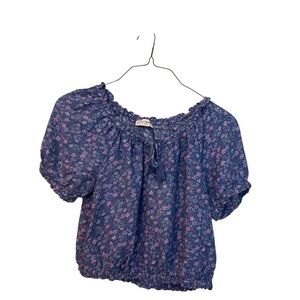 Lucky Brand Blue Floral Blouse
